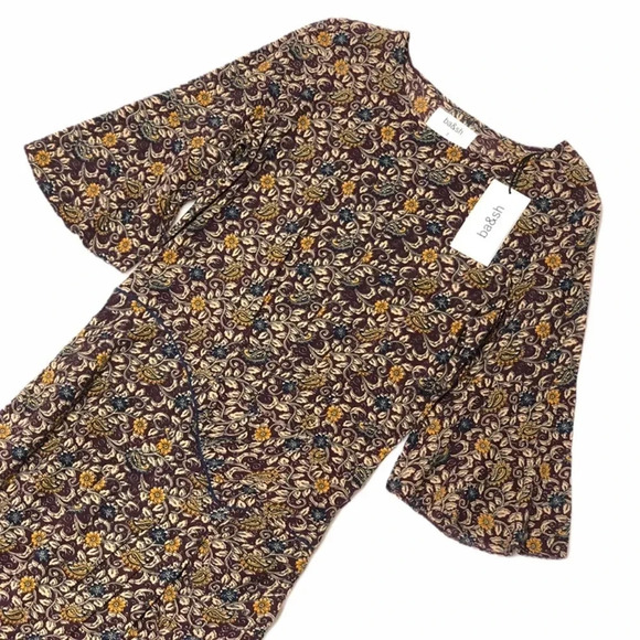 BA&SH “Child” Floral Print Flared Sleeve DRESS EUC - Picture 5 of 7